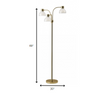 Three Light Floor Lamp in Lustrous Gold Finish With Frosted Inner Shades - Adjustable - Lighting > Floor Lamps - $147.99