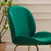 Gold and Green Velvet Shell Shape Dining or Side Chair