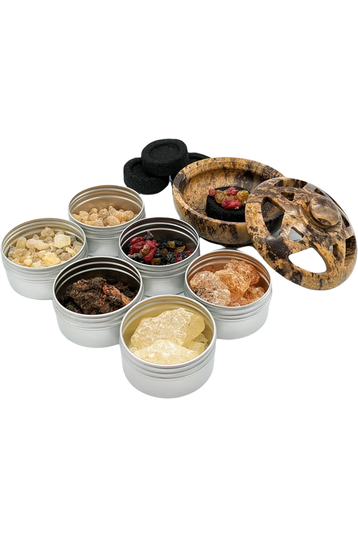 Resin incense kit with soapstone incense burner - Pentacle