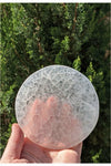 Round White selenite Charging Plate - 1 pc